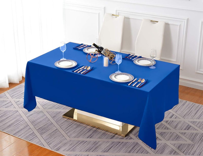 Surmente Blue Tablecloth 60 x 102-inch Rectangular Polyester Table Cloth for Weddings, Banquets, or Restaurants - Image 5